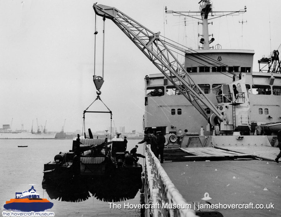 SRN6 being transported -  (credit: The Hovercraft Museum Trust).